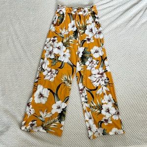 Mustard yellow Floral Print Plants